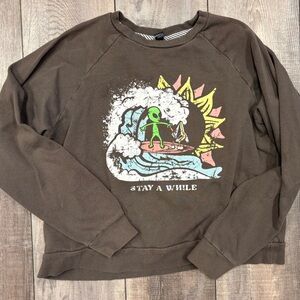 Volcom - Kids Size 10Y Stay A While Graphic Crewneck Shirt